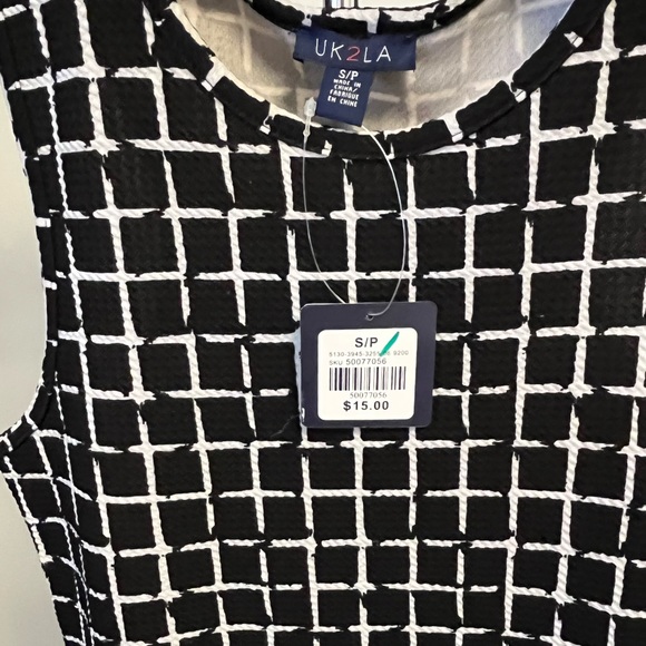 Black and white checkered dress Sz small - Picture 2 of 2